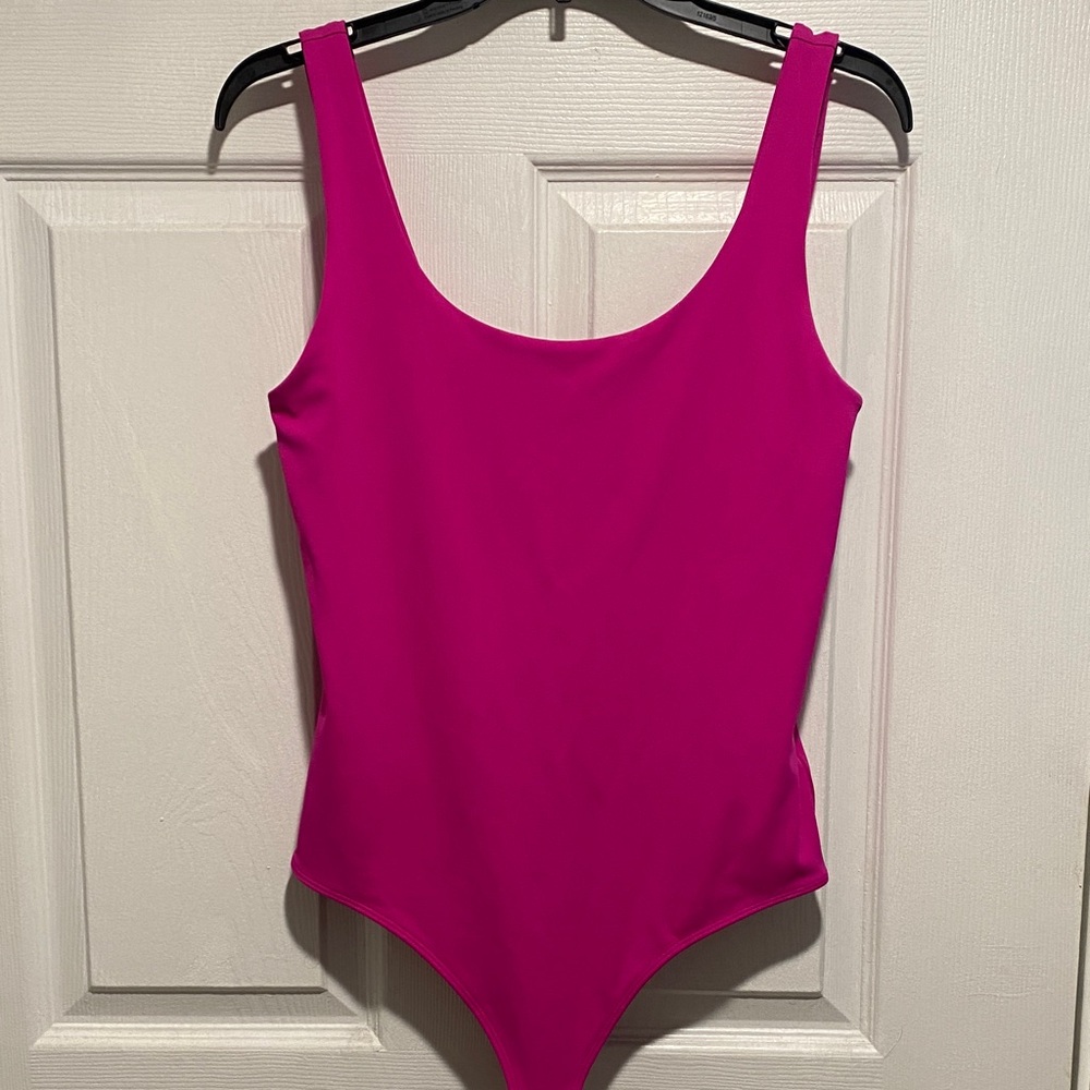 Express Fuchsia Scoop Neck Bodysuit